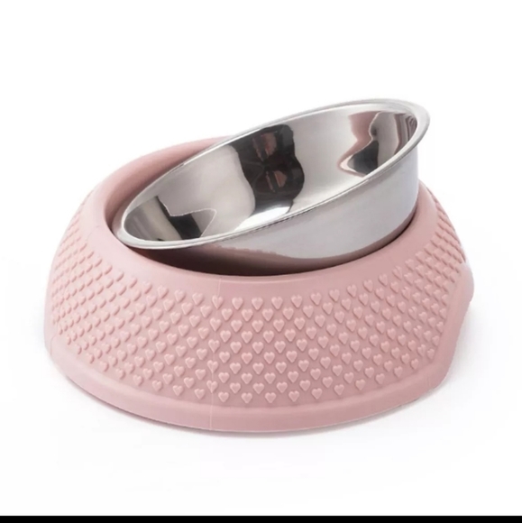 2 Pink heart pet bowls set - Picture 4 of 7